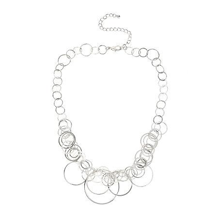 Worthington Silver-tone Circle Drop Necklace