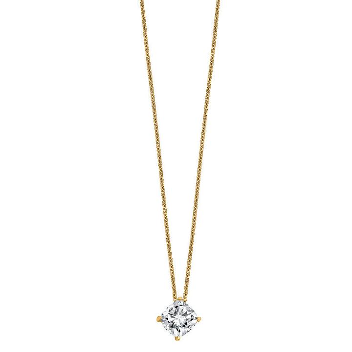 Womens 1 3/4 Ct. T.w. White Moissanite Square Pendant Necklace Set