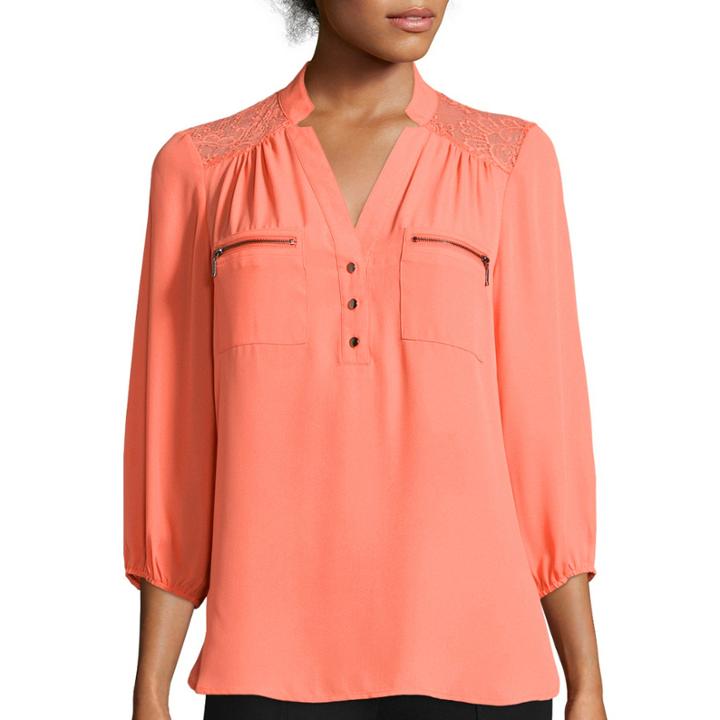 Hollywould 3/4-sleeve Chiffon Top