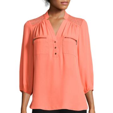 Hollywould 3/4-sleeve Chiffon Top