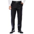 Jf J. Ferrar Black Shimmer Flat-front Suit Pants -slim Fit