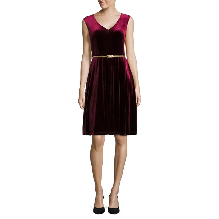 London Style Short Sleeve Fit & Flare Dress