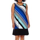 Blu Sage Sleeveless Diagonal Stripe Flip Flop Dress