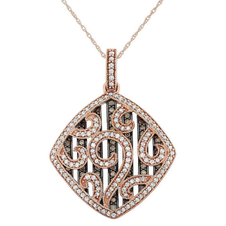 Womens 1 1/5 Ct. T.w. Genuine Brown Diamond Pendant Necklace
