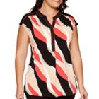Worthington Cap-sleeve Piped Y-neck Tunic - Plus
