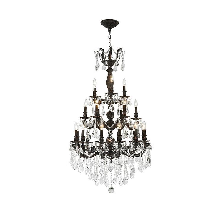 Versailles Collection 21 Light 3-tier Flemish Brass Finish And Crystal Chandelier