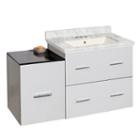 37.75-in. W Wall Mount White Vanity Set For 3h4-in. Drilling Bianca Carara Top Biscuit Um Sink