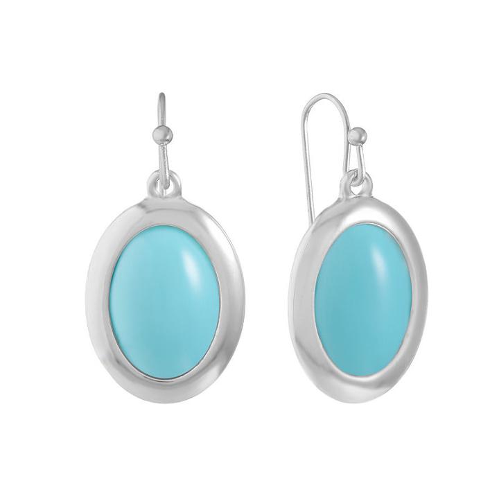Liz Claiborne Blue Oval Drop Earrings