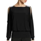 Prelude Long-sleeve Embellished-shoulder Top