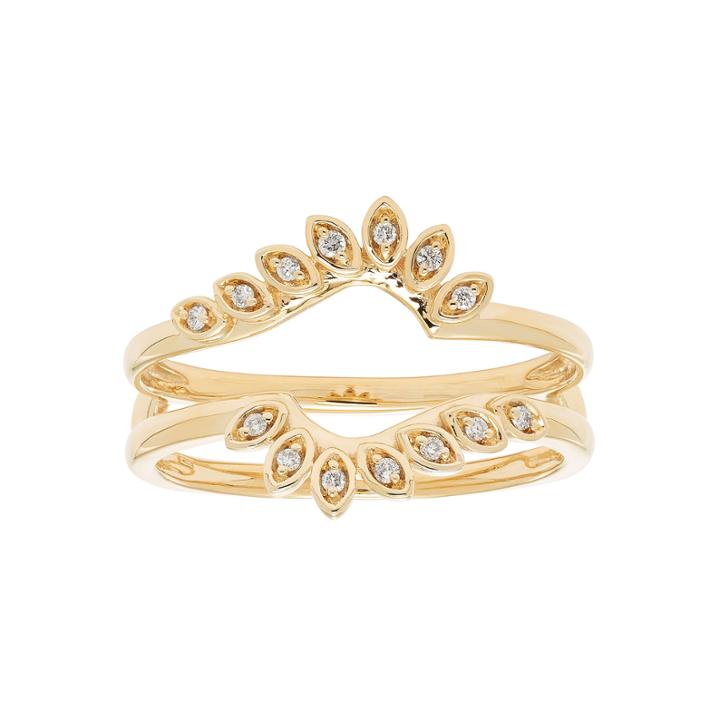 Womens Diamond Accent Genuine White Diamond 14k Gold Ring Enhancer