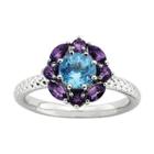 Personally Stackable Blue Topaz & Amethyst Ring