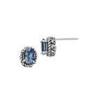 Shey Couture Genuine Blue Topaz Sterling Silver Antiqued Earrings