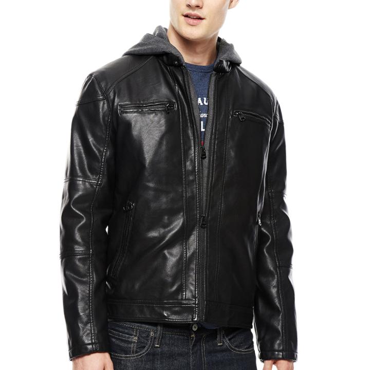 Levi's Hooded Faux-leather Racer Jacket