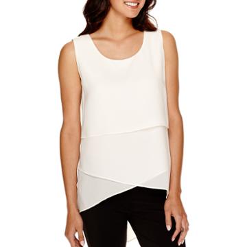 Bisou Bisou Sleeveless Tiered High-low Tunic Top