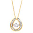Love In Motion&trade; 1/5 Ct. T.w. Diamond 10k Yellow Gold Teardrop Pendant Necklace
