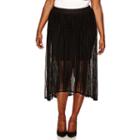 Embossed Lace Maxi Skirt With Mini Skirt Lining - Juniors Plus