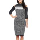 Danny & Nicole Long Sleeve Cold Shoulder Sweater Dress