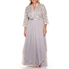 R & M Richards 3/4 Sleeve Lace Jacket Dress - Plus