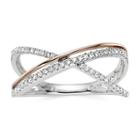 1/5 Ct. T.w. Diamond 10k Two-tone Gold X Ring