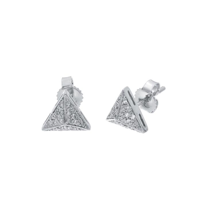 1/10 Ct. T.w. Diamond 10k White Gold Pyramid Earrings