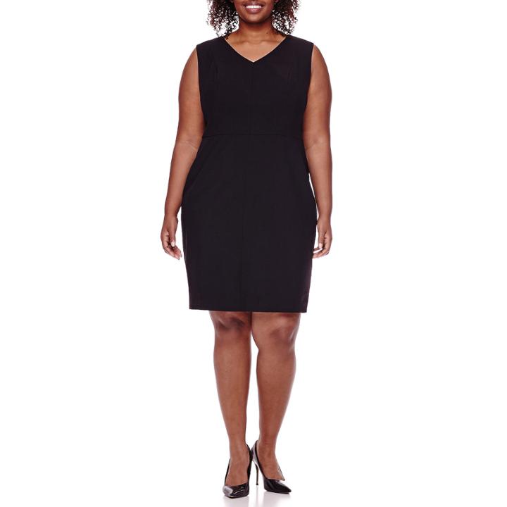 Liz Claiborne Sleeveless Seamed Sheath Dress - Plus