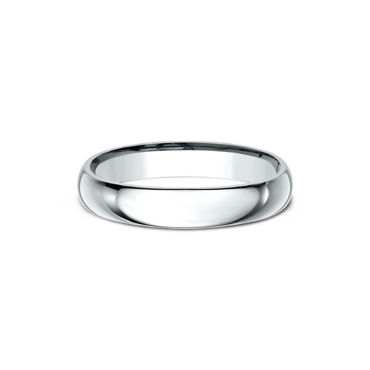 Womens 10k White Gold 4mm Comfort-fit Wedding Band
