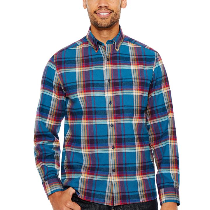 Argyleculture Long Sleeve Plaid Button-front Shirt