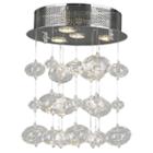 Effervescence Collection 4 Light Halogen Chrome Finish Blown Glass Bubble Flush Mount Ceiling Light