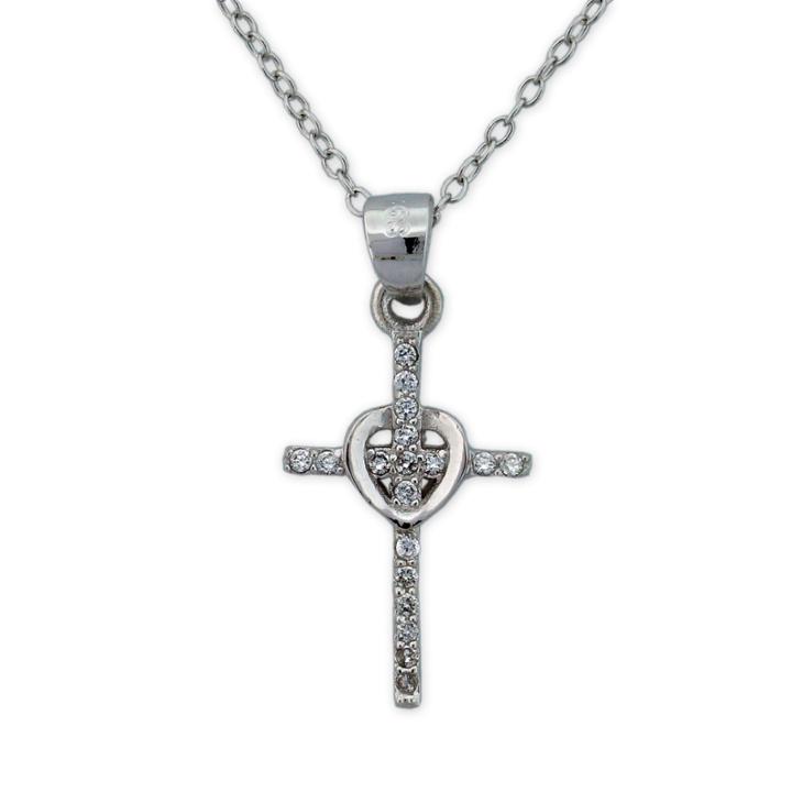 Diamonart Womens 1/3 Ct. T.w. White Cubic Zirconia Sterling Silver Pendant Necklace