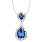 Monet Blue And Silver-tone Pendant Necklace
