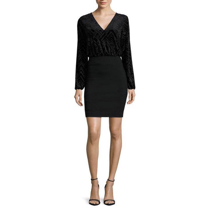 Nicole By Nicole Miller Long-sleeve Blouson Dress