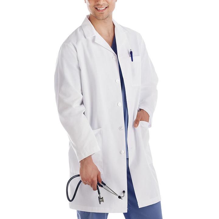 White Swan Mens Long Sleeve Lab Coat-big