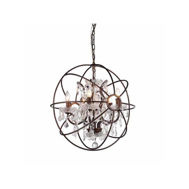 Warehouse Of Tiffany Planetshaker Antique Bronze Spherical Chandelier
