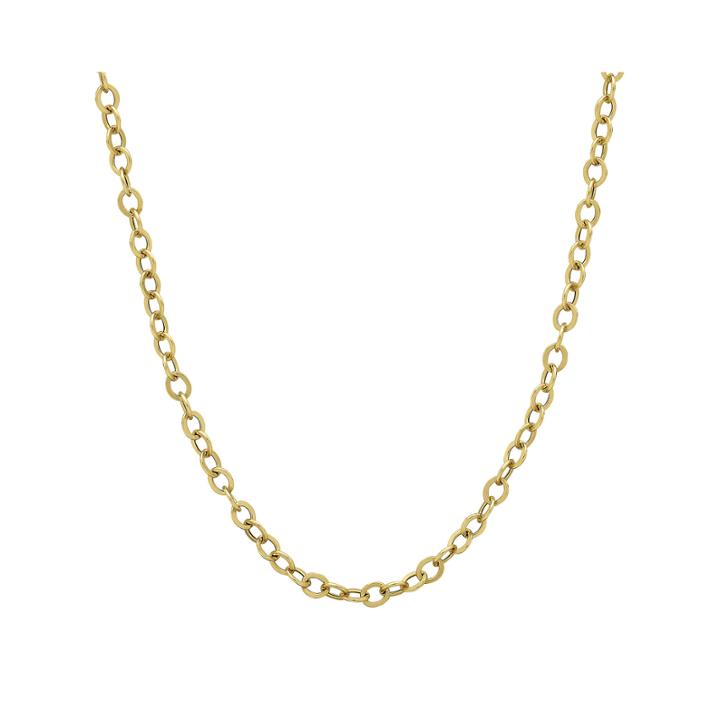 Made In Italy 14k Yellow Gold 18 Hollow Rolo Chain Necklace