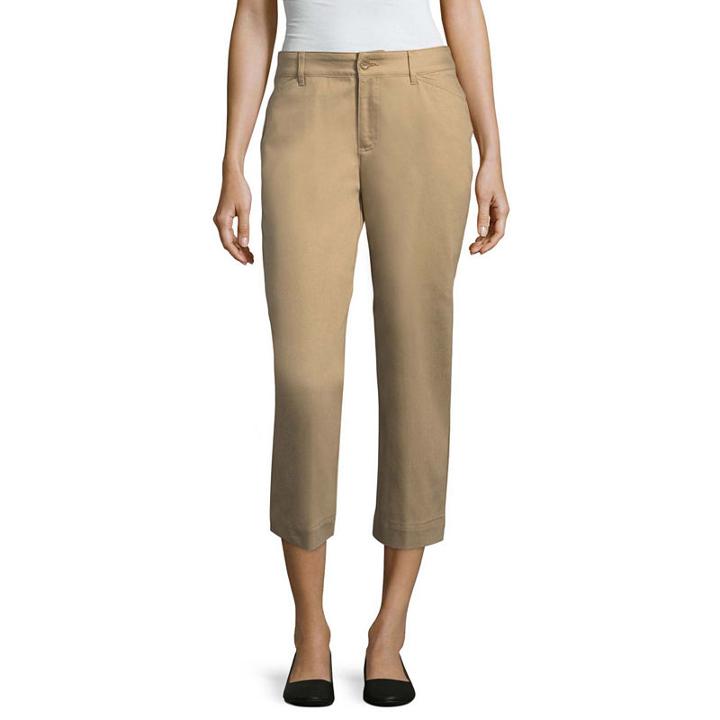 St. John's Bay Secretly Slender Twill Crop Pant- Talls