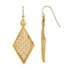 Limited Quantities 14k Yellow Gold Double Diamond-shaped Drop Earrings