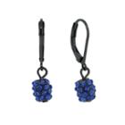 1928 Jewelry Light Sapphire Blue Crystal Studded Ball Drop Earrings