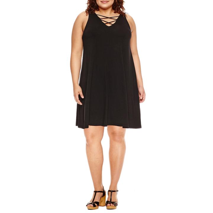Arizona Sleeveless Casual Knit Dress - Juniors Plus