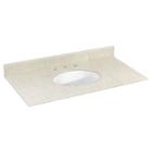43.5-in. W 22.5-in. D Marble Top With Backsplash In Beige Color For 3h8-in. Faucet - White Um Sink