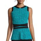 Worthington Sleeveless Mesh-inset Peplum Top