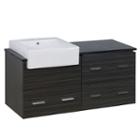 48.75-in. W Wall Mount Dawn Grey Vanity Set For 1hole Drilling Black Galaxy Top