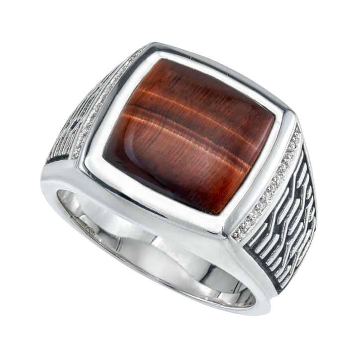 Mens Diamond Accent Cushion Brown