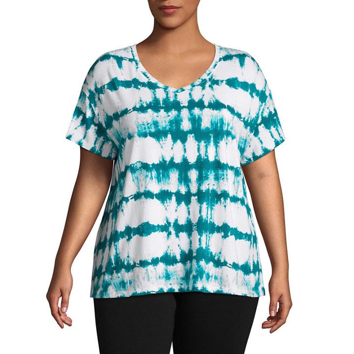 St. John's Bay Active Short Sleeve V-neck Tee - Plus