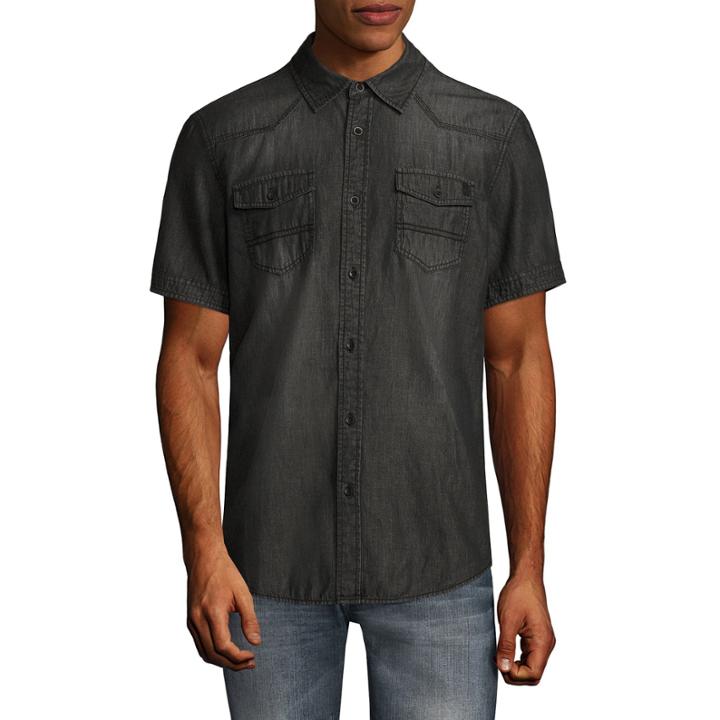 I Jeans By Buffalo Short Sleeve Button-front Shirt