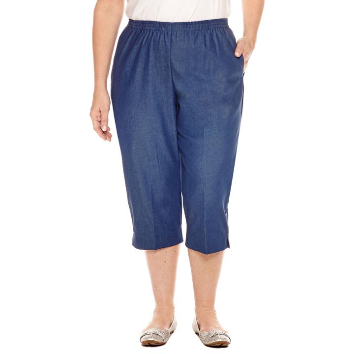 Alfred Dunner Denim Capri Cropped Pants-plus (19)