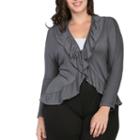 24/7 Comfort Apparel Tie Front Cardigan Plus