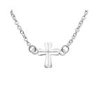 Itsy Bitsy&trade; Crystal Polished Sterling Silver Cross Pendant
