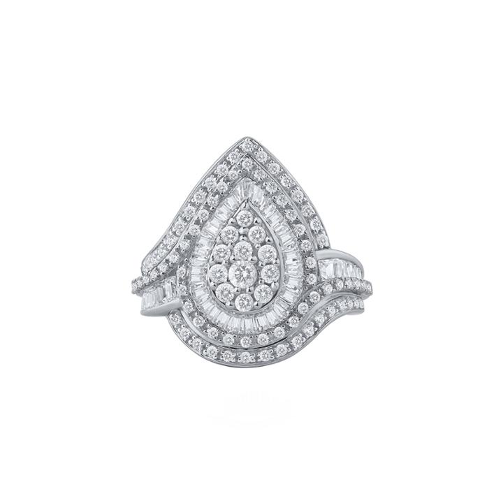 Womens 1 1/4 Ct. T.w. White Diamond 10k Gold Cocktail Ring