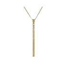 14k Yellow Gold Square Tube Bar Pendant Necklace