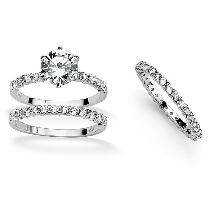 Diamonart Womens 3 3/4 Ct. T.w. White Cubic Zirconia Bridal Set